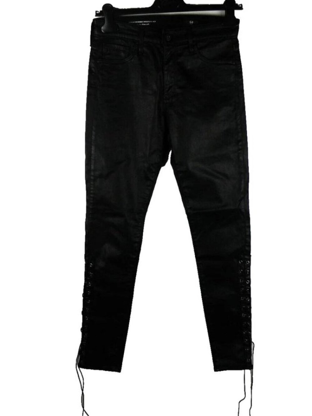 AG Adriano Goldschmied Pants Womens 26 Black The Farrah Skinny Faux Leather